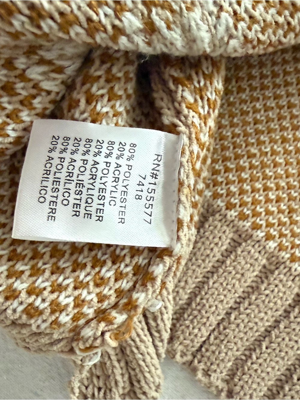 Miracle Taupe V-Neck Knit Sweater with White Daisy Embroidery - Picture 7 of 7